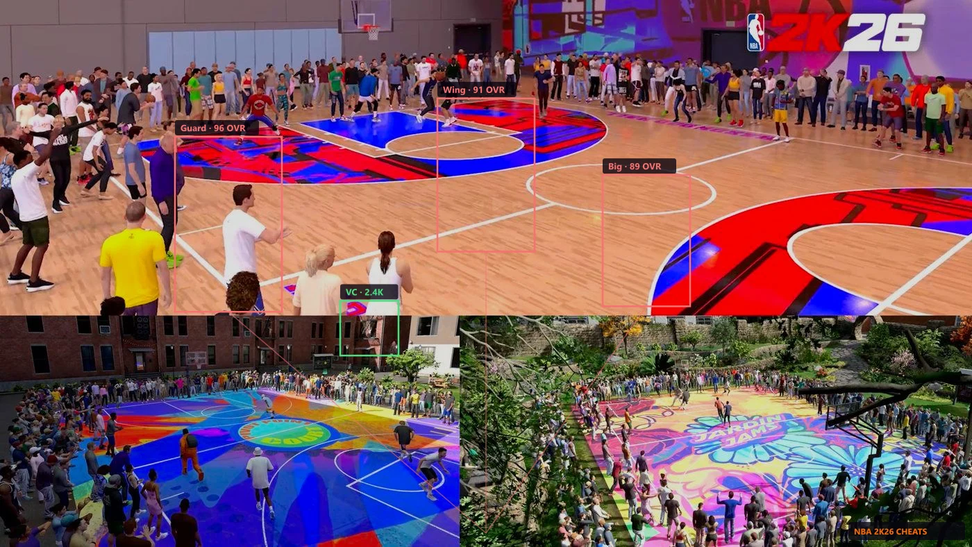NBA 2K26 shot meter at the top of the screen during a jump shot